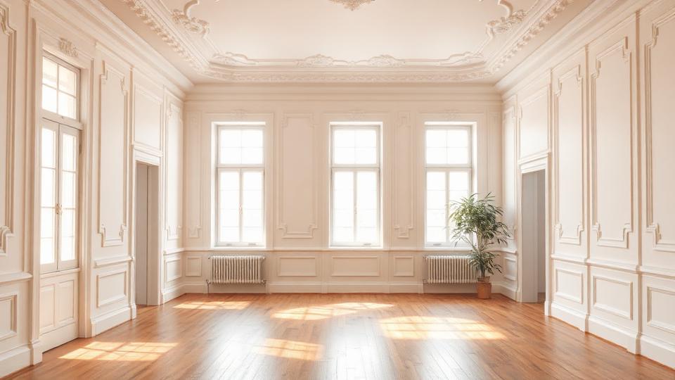 Frisch gestrichene helle Altbauwohnung