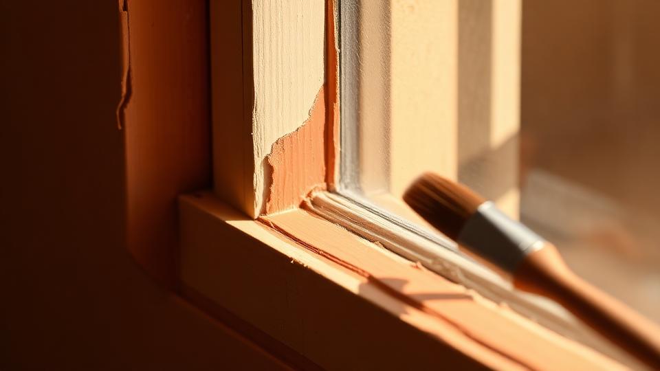 Detail einer sauberen Farbkante am Fensterrahmen